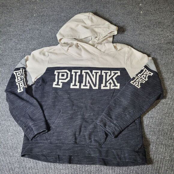 PINK Victoria's Secret Tops - PINK Victoria's Secret Women Sweatshirt Large Hoodie Logo Fleece